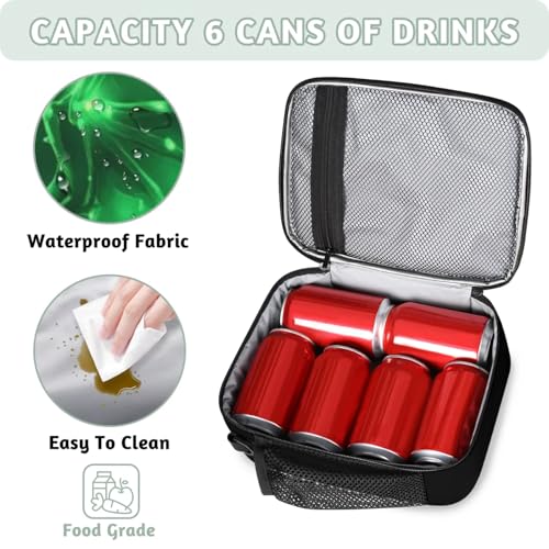Green Dragon Lunch Bag Boys, Insulated Lunch Box with Side Pocket Reusable Leakproof Lunchbox Cooler Tote for School Picnic Travel - color: Green Dragon