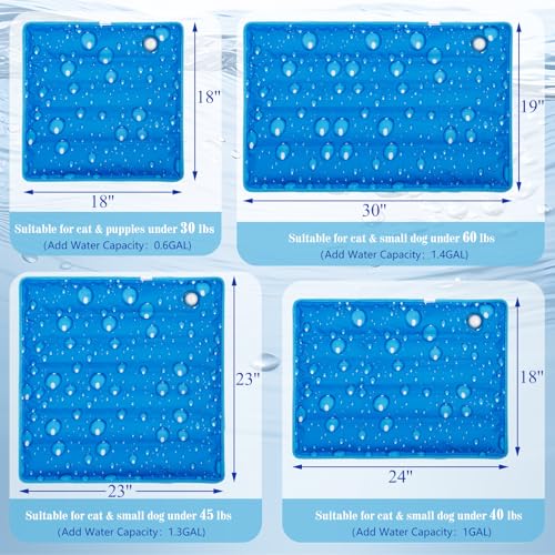 Dog Cooling Mat Water Injection Pet Cool Pads Dogs & Cats Pet Cooling Blanket for Outdoor Car Seats Beds - color: Blue, size: 18*18IN