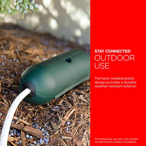 UltraPro Outdoor Extension Cord Safety Cover, Weather Resistant, Protect Outdoor Outlet, Christmas Holiday Decoration Light, 60513 | Green - color: Green, size: 1 Pack