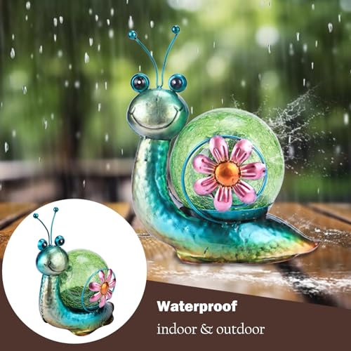 MUMTOP Solar Lantern Outdoor Waterproof LED Solar Lights Snail Decorative Tabletop Lanterns for Patio Garden Table Decor - style: Snail