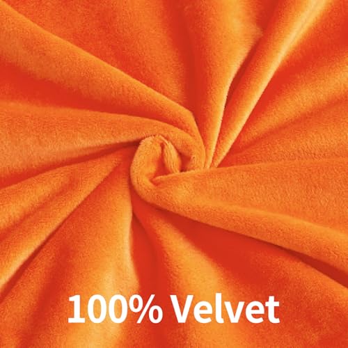 Velvet Throw Pillow Covers Orange Set of 2 20x20 Inch Pillow Covers, Soft Farmhouse Neutral Decorative Pillowcases for Couch Sofa Bed, Home Boho Decor, Modern Cushion Covers - color: Bright Orange, size: 20" x 20" (Pack of 2)