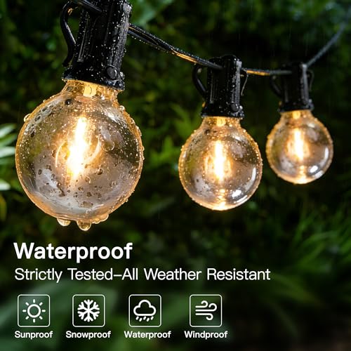 Outdoor String Lights 150FT with Remote Dimmer, G40 Globe LED Patio Lights with 75 Edison Plastic Bulbs(4 Spare), Waterproof Hanging Lights for Backyard Balcony Yard Deck Garden Party - style: 150FT-G40(Remote+Dimmer)