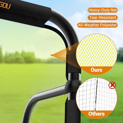 Aluminum Folding Soccer Goal with Carry Bag for Backyard, Portable 5x3 / 4x2.5 FT Mini Soccer Goals for Kids and Adults, 10-Second Set Up & Steady, Training & Team Practice - color: Yellow, size: 5X3