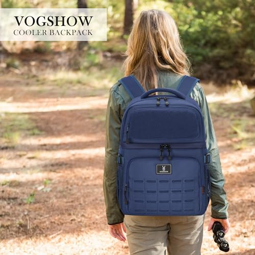 Large 36 Cans Insulated Waterproof Cooler Backpack for Men Women, Double Deck Leak Proof Cooler Bag for Camping, Hiking, Fishing - color: Blue