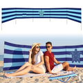 Cinnvoice 20ft Turtle Beach Windscreen Set Long Privacy Screen with 6 Hardwood Poles Rubber Mallet and Carry Bag Portable Beach Fence Wind Blocker for Summer Outdoor Sand Wind Protection - style: Turtle