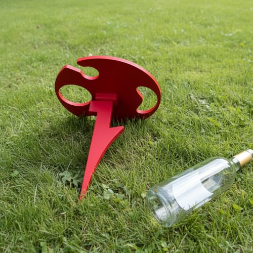 Portable Wine Table - Outdoor Wine Rack & Glass Holder for Picnics, Camping, Hiking - Holds 1 Wine Bottle & Up to 5 Glasses