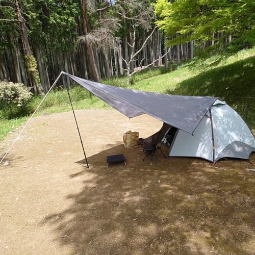 TRIWONDER Camping Tarp Cover Waterproof Rain Fly Tent Ground Cloth Footprint Hammock Shelter for Outdoor Hiking Picnic Beach (Dark Green+Accessories) - color: 03 Rhombus Dark Green+accessories, size: ‎11.81 x 9.51 ft