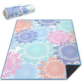 Supfitness Extra Large Picnic Blankets Waterproof Foldable (60 "x 80") Beach Blanket Waterproof Sandproof,3-Layer Thicking Mat Outdoor Packable Camping Blanket - color: Light Blue, size: 60x80in