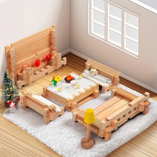 Jovi-mindly＆Notchies 96 PCS Wooden Blocks Wooden Toys with Storage Bag, Preschool Learning Toys Wood Blocks Building for Kids Ages 4-8 Creative Construction Game,FSC Certified,Birthday Toys Gifts - style: Classic Set