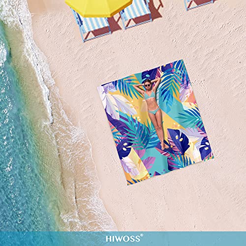 Beach Blanket Waterproof Sandproof Oversized 95”x 80”,Sand Free Beach Mat with Corner Pockets,Portable Mesh Bag for Travel and Outdoor Camping (Dreamsea) (TripicalJungle) - color: Tripicaljungle