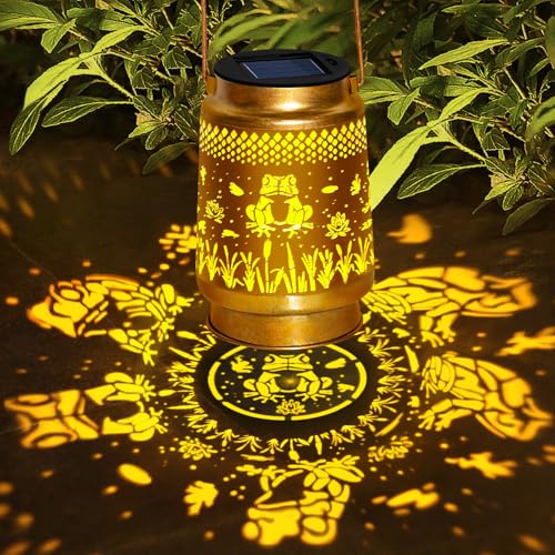 2 Packs Frog Solar Lanterns Outdoor Waterproof with Shepherd Hook,Christmas Decorations Birthday Gifts for Women Mom Grandma,Hanging Solar Lights,Cute Frog Decor for Yard,Patio,Lawn,Garden Accessories - style: 2 packs solar frog lanterns