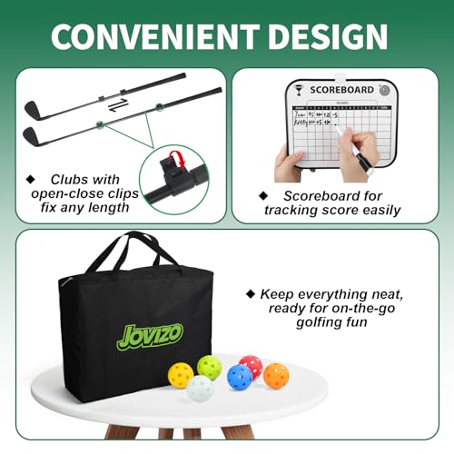 Golf Chipping Game with 2 Retractable Clubs & 9 Holes, Portable Golf Set for Adults Kids, Outdoor Indoor Sports Practice Toy Gift for Family Play Yard, Backyard, Lawn, Beach - style: 9 Holes