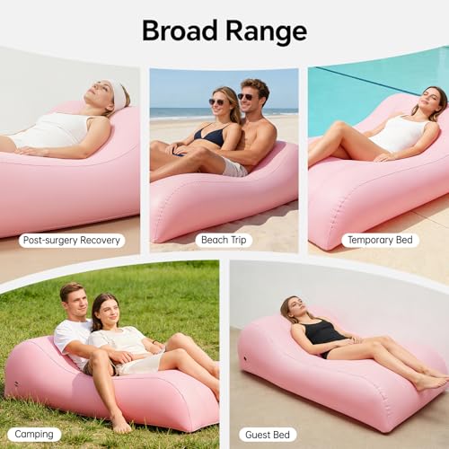BBL Bed After Surgery for Sleeping, Inflatable Mattress Chair Sofa with Hole, Brazilian Butt Lift Recovery Pillow Post Surgery Air Couch for Home - color: Pink a
