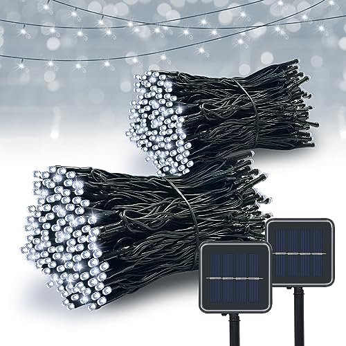 Vimorg Solar String Lights Outdoor, 2 Pack 170FT 480 LED Waterproof Solar Christmas Lights with 8 Lighting Modes for Tree Xmas Decorations - color: 240Cool White