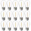 FLSNT 15 Pack Outdoor LED Replacement Bulbs for String Light, S14 LED Hanging Light Bulbs for Patio, Garden, E26 Base, 2200K Warm White, Non-Dimmable - color: Warm White