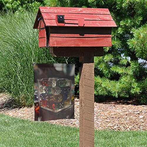 Games Dice Set Print Garden Flag 12" X 18" Double Sided Outdoor Yard Welcome Flag Lawn Flag Holiday Banner For Patio Party Farmhouse Decoration