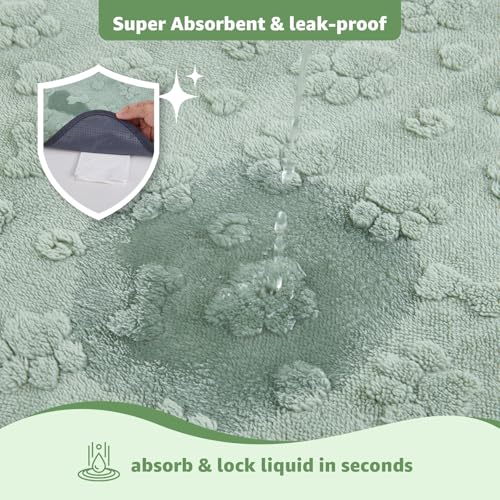 LOOBANI 2 Packs Extra Large Washable Pee Pads for Dogs, Non-Slip Reusable Dog Mat, Waterproof and Leakproof Whelping Pad for Potty Training, Playpen, Crate,Floor and Bed, 54x54in - color: Green Dog Element, size: 54"x54"(Pack of 2)