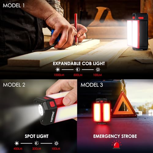 FASTPRO LED Camping Lantern, Rechargeable Camp Light with Max 1000LM, 4000mAh, Small & Portable Flashlight for Camping, Outdoor Survival, Hiking, Hurricane Power Outages, Emergency-Red - color: Red