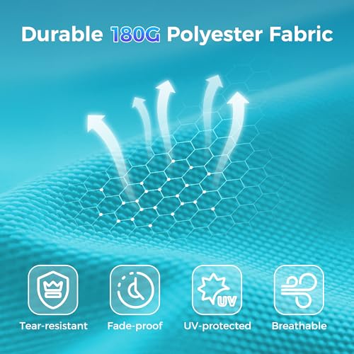 SUPERJARE 13FT Outdoor Patio Umbrella with Base Included, Double Sided Pool Umbrellas with Fade Resistant Canopy, Large Table Umbrella for Deck, Market, Backyard - Light Blue - color: Light Blue, size: 13FT