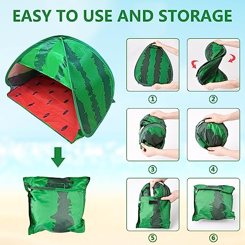 Dog Beach Tent Sun Shelter, 1 Pack Watermelon Portable Automatic Pop-up Sun Shelter Tent Instant Sun Shade Canopy for Puppy Small Pets, L - color: Watermelon, size: Large