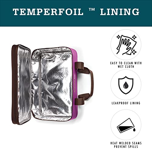 Rachael Ray Expandable Lasagna Lugger, Insulated Casserole Carrier, Fits 9"x13" Baking Dish, Purple
