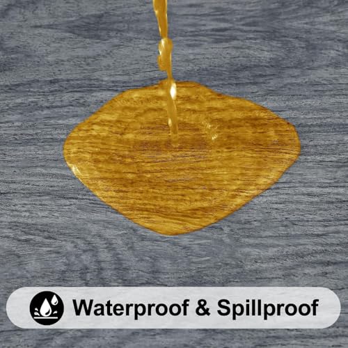 Smiry Square Table Cloth Cover, Waterproof Elastic Fitted Picnic Tablecloth, Wipeable Flannel Backed Vinyl Tablecloths for Camping, Dining, Outdoor (Dark Grey, 42" x 42") - color: Dark Grey, size: 42" x 42" (Square)