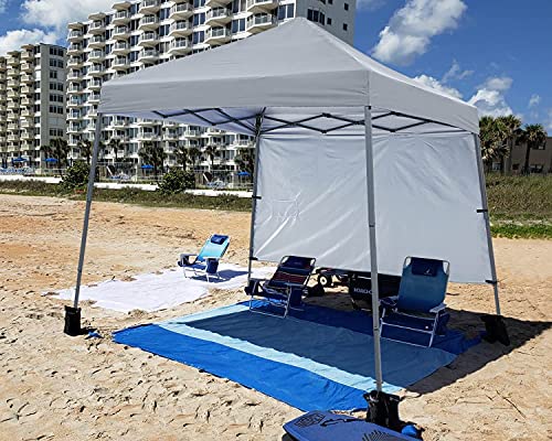 ABCCANOPY Stable Pop Up Beach Tent with Backpack Bag, 10 x 10 ft Base / 8 x 8 ft Top, Gray… - color: Gray, size: 10x10