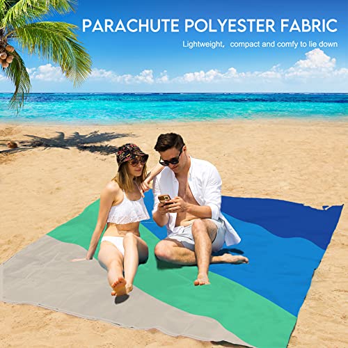 BYDOLL Beach Blanket 78''X81'' Waterproof Sandproof Suits1-4 Adults Oversized Lightweight Large Blanket Picnic Mat for Beach Sand Free Travel Camping Hiking Picnic - color: 4 Slicing, size: 78"x81"