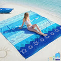 BYDOLL Beach Blanket 78''X81'' Waterproof Sandproof Suits1-4 Adults Oversized Lightweight Large Blanket Picnic Mat for Beach Sand Free Travel Camping Hiking Picnic - color: Sea, size: 78"X81"
