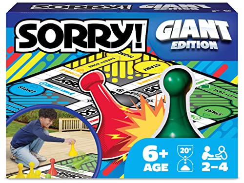 Giant Sorry Classic Family Board Game Indoor Outdoor Retro Party Activity Summer Toy with Oversized Gameboard, for Adults and Kids Ages 6 and up - style: Giant Sorry!