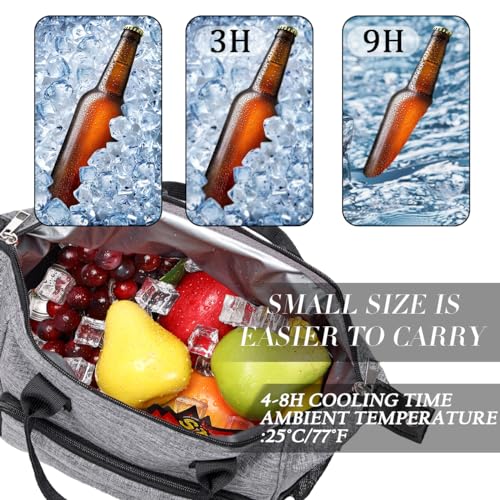 TuErCao Insulated Lunch Bag Soft Cooler Bag for Beach Travel Picnic, Adult Lunch Box for Women for Work, Dark Grey - color: A6: Dark Grey, size: Large