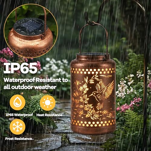Hummingbird Solar Lanterns Outdoor Waterproof with Ground Stake - Unique Gifts for Women Mom, Mothers Day Gifts - Birthday for Women,House Warming Gift New Home - for Garden Patio Yard Porch Lawn - color: Hummingbird