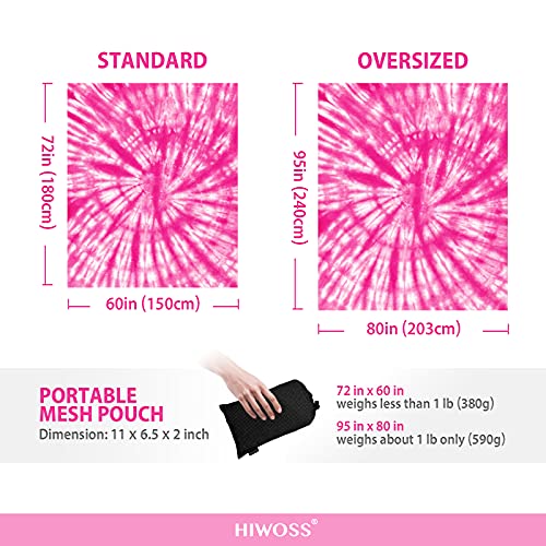 Beach Blanket Waterproof Sandproof Oversized 95”x 80”,Sand Free Beach Mat with Corner Pockets,Portable Mesh Bag for Beach Festival,Picnic,Travel and Outdoor Camping (PinkFloyd) - color: Pinkfloyd