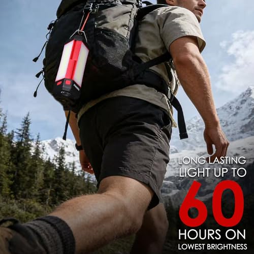 FASTPRO LED Camping Lantern, Rechargeable Camp Light with Max 1000LM, 4000mAh, Small & Portable Flashlight for Camping, Outdoor Survival, Hiking, Hurricane Power Outages, Emergency-Red - color: Red