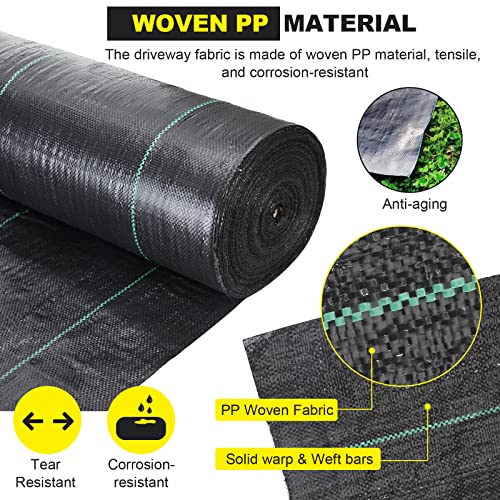 Driveway Fabric - 5x500 ft Heavy Duty 4OZ French Drain Fabric for Erosion Control & Landscape Weed Barrier - size: 5x500ft-4oz