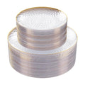 Rubtlamp 60Pcs Clear Plastic Plates,Clear Disposable Plates With Gold Rim,Heavy-duty Gold Plates,Hammered Party Plates Include 30Clear Dessert-Platos,30Dinner-Platos for Wedding, Party - color: Clear Gold