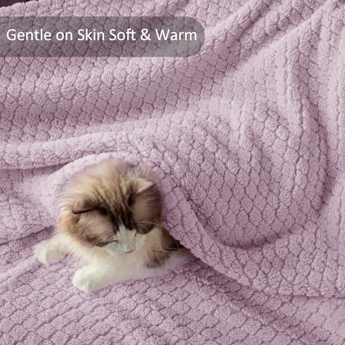 Exclusivo Mezcla Twin Size Fleece Blanket for Bed, Extra Soft Warm Decorative Fuzzy Blanket for Women, Lightweight Cozy Bedding Blankets, 60x80 Inches, Lilac Purple - color: Lilac Purple, size: Twin ( 60x80 IN )