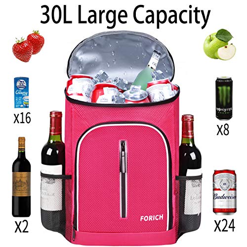 FORICH Soft Cooler Backpack Insulated Waterproof Backpack Cooler Bag Leak Proof Portable Small Cooler Backpacks to Work Lunch Travel Beach Camping Hiking Picnic Fishing Beer for Men Women - color: Rose Red