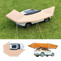 VEVOR 270 Degree Awning, 133 sq.ft Driver Side Vehicle Awning, Waterproof UV50+ Car Side Awnings with Carry Bag, All-Weather Free-Standing Overland Awnings Car Shelter for SUV Van Truck Camping - color: Khaki 270° 20*6.7ft Car Awning