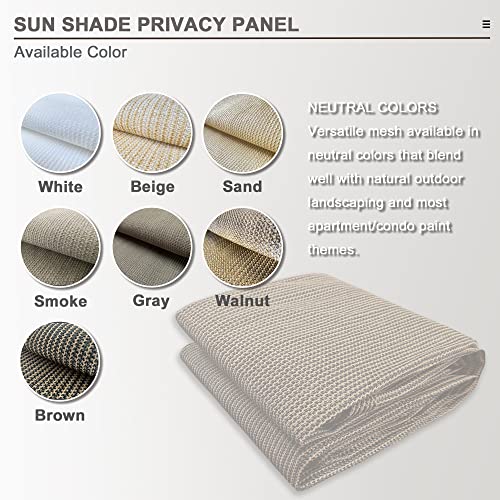 Sun Shade Privacy Panel with Grommets on 4 Sides for Patio, Awning, Window Cover, Pergola or Gazebo (Mocha Brown, 8' x 8') - color: Mocha Brown, size: 8' x 8'