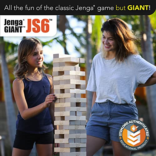 Jenga Giant - Hardwood Blocks - Stacks to Over 4 Feet - Officially Licensed - JS6 - style: JS6