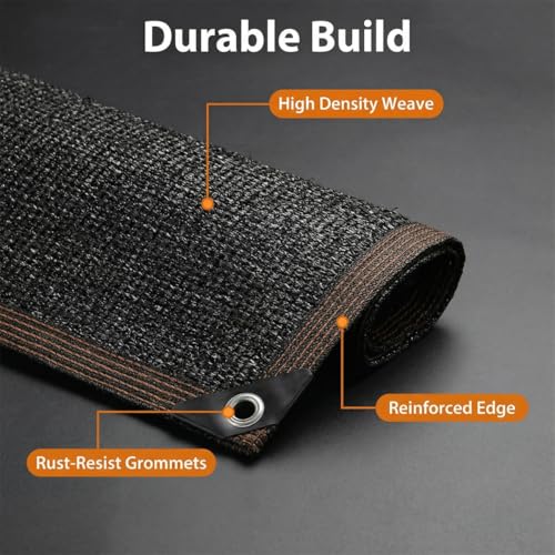 90% Sun Shade Cloth with Grommets, 6 x 8 FT Pergola Shade Cover Canopy, Mesh Tarp Sun Screens for Patio, Outdoor, Garden, Backyard, Black - color: Black, size: 6 x 8 FT