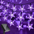 Twinkle Solar Star String Lights Outdoor Waterproof Fairy Lights 39FT 100 LED with 8 Lighting Modes for Camping Garden Wedding Party Tree Holidays Backyard Patio (Purple) - color: Purple