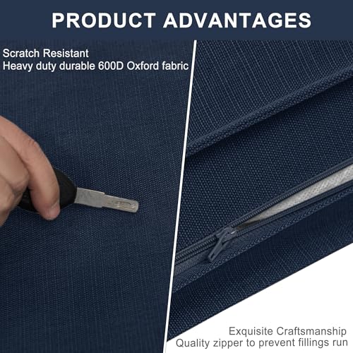 Dog Bed Covers Replacement Washable, Waterproof Dog Bed Cover with Zipper, 44Lx32Wx3H inch Durable Oxford Pet Bed Cover for Outdoor/Indoor Use, Cover Only, Navy Blue - color: Navy Blue, size: 44*32*3 inch