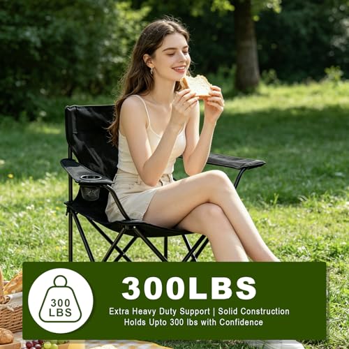 6 Pack Folding Camping Chairs, Portable Lightweight Outdoor Lawn Chair with Cup Holder and Carry Bag, Collapsible Foldable Chair for Camping, Beach, Fishing, Picnic, Garden 300LBS - color: Standard, size: 6PCS