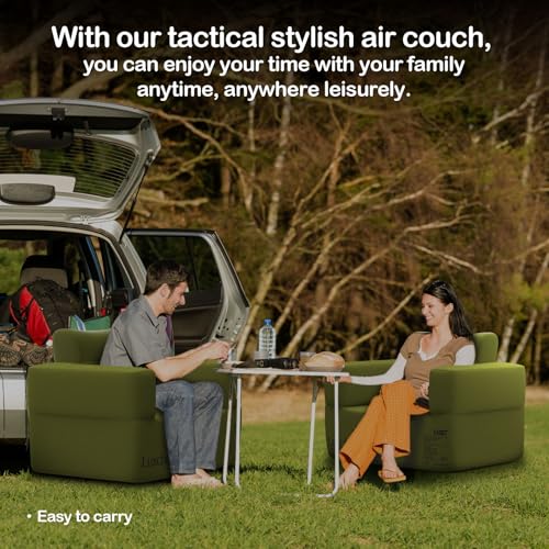 Luxchoice Inflatable Couch Premium Oxford Cloth Inflatable Sofa with Built-in Rechargeable Pump Portable Blow Up Couch for Camping Outdoor Travel Home Guests Backyard Patio | Durable Fabric, Easy Inflation, Waterproof, Puncture Resistant, Portable for Out