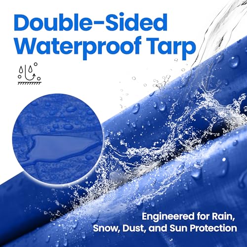 Multi Purpose Waterproof Tarp 10 x 12 Feet Meidun Duty Thick Material Tarpaulin Canopy Tent Boat RV or Pool Cover Blue… - color: 5 Mil Blue, size: 10x12 Ft