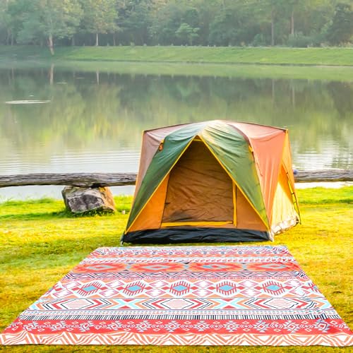 HIHOHO Beach Blanket Waterproof Sandproof Extra Large Beach Mat 79" X 83"/120"x108"for 1-8 Adults Quick Drying Durable Outdoor Picnic Mat for Beach Travel Camping Hiking - color: Bohemian Orange, size: 79" X 83"（1~3 person）