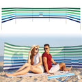 Cinnvoice 20ft Stripe Beach Windscreen Set Long Privacy Screen with 6 Hardwood Poles Rubber Mallet and Carry Bag Portable Beach Fence Wind Blocker for Summer Outdoor Sand Wind Protection - style: Stripe