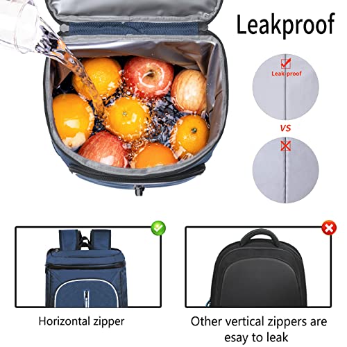FORICH Soft Cooler Backpack Insulated Waterproof Backpack Cooler Bag Leak Proof Portable Small Cooler Backpacks to Work Lunch Travel Beach Camping Hiking Picnic Fishing Beer for Men Women - color: Blue